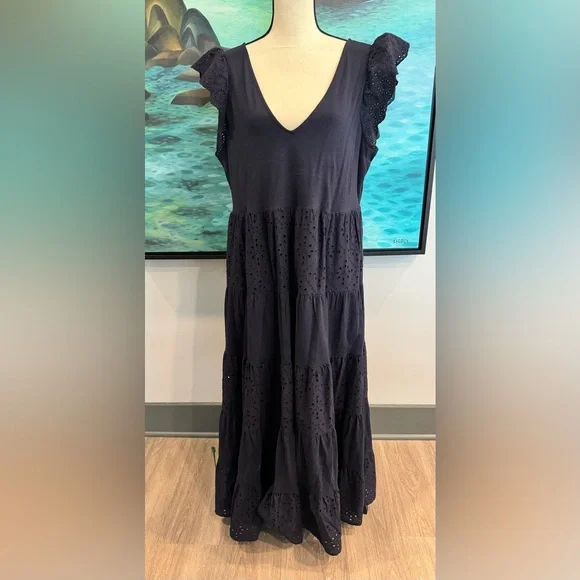 Boden Maxi Eyelet Tiered Maxi Dress - Picture 2 of 8